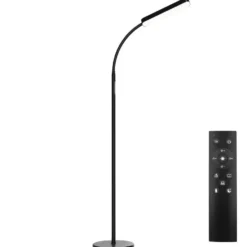tectake Vloerlamp Prisma LED, 5 lichtmodi, 12 W, dimbaar, Zwart