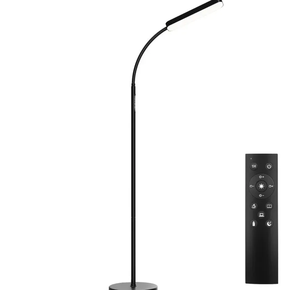 tectake Vloerlamp Prisma LED, 5 lichtmodi, 12 W, dimbaar, Zwart
