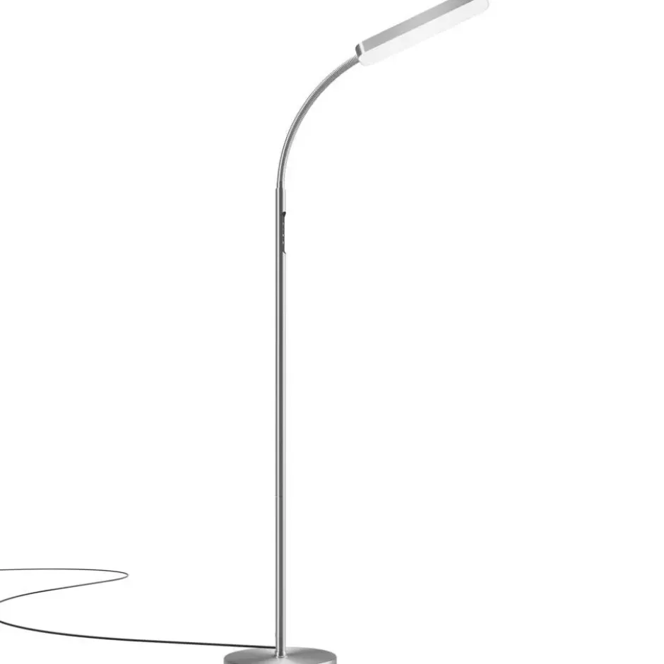 tectake Vloerlamp Prisma LED, 5 lichtmodi, 12 W, dimbaar, Zilver