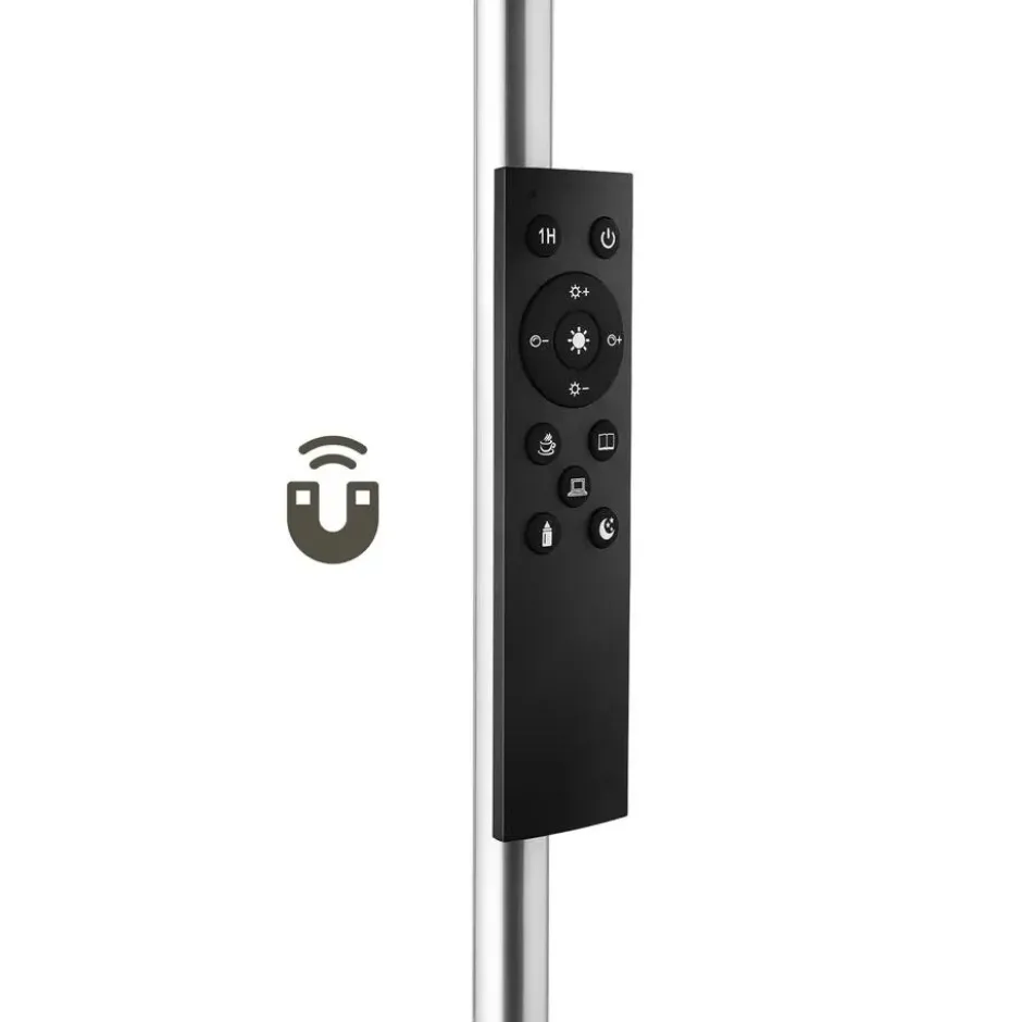 tectake Vloerlamp Prisma LED, 5 lichtmodi, 12 W, dimbaar, Zilver