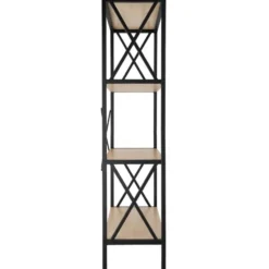 tectake Wandkast Barry 61,5x31,5x133,5cm, Industrieel Licht Hout, Eiken Sonoma