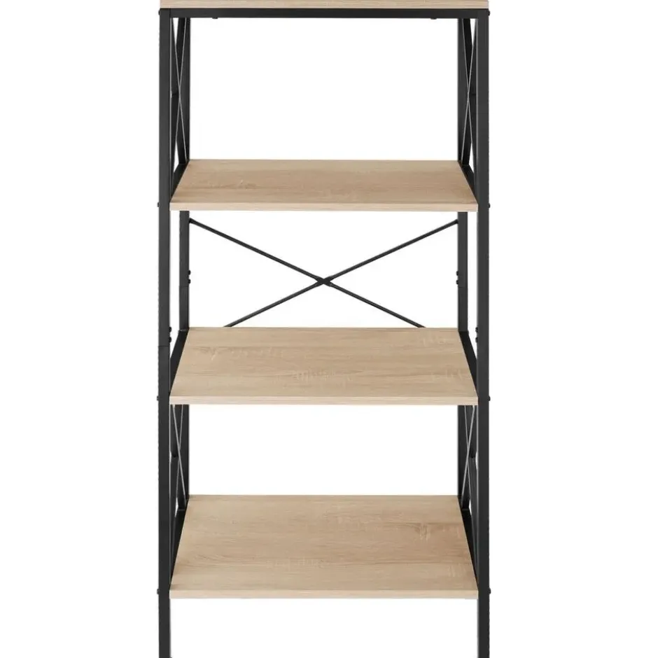 tectake Wandkast Barry 61,5x31,5x133,5cm, Industrieel Licht Hout, Eiken Sonoma