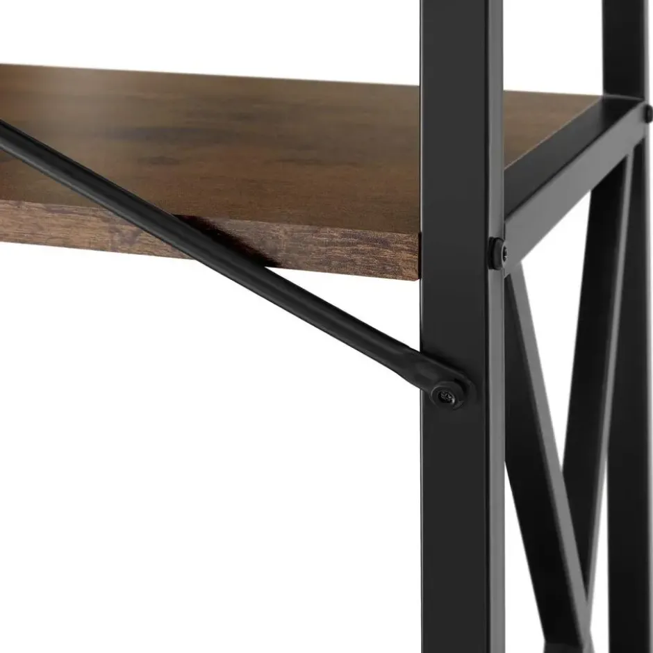tectake Wandkast Barry 61,5x31,5x133,5cm, Industrieel Hout Donker, Rustiek
