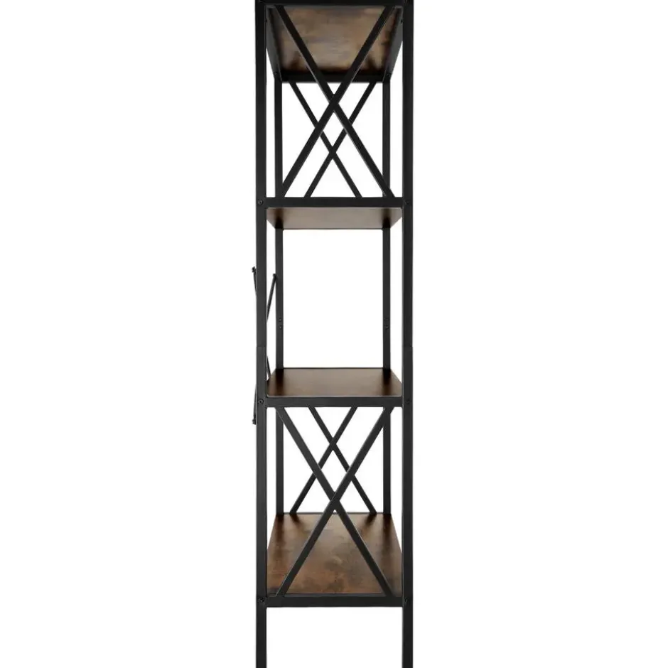 tectake Wandkast Barry 61,5x31,5x133,5cm, Industrieel Hout Donker, Rustiek