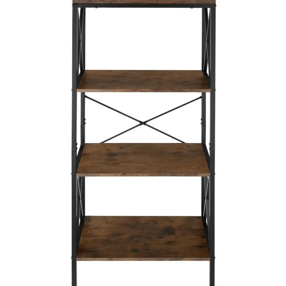 tectake Wandkast Barry 61,5x31,5x133,5cm, Industrieel Hout Donker, Rustiek