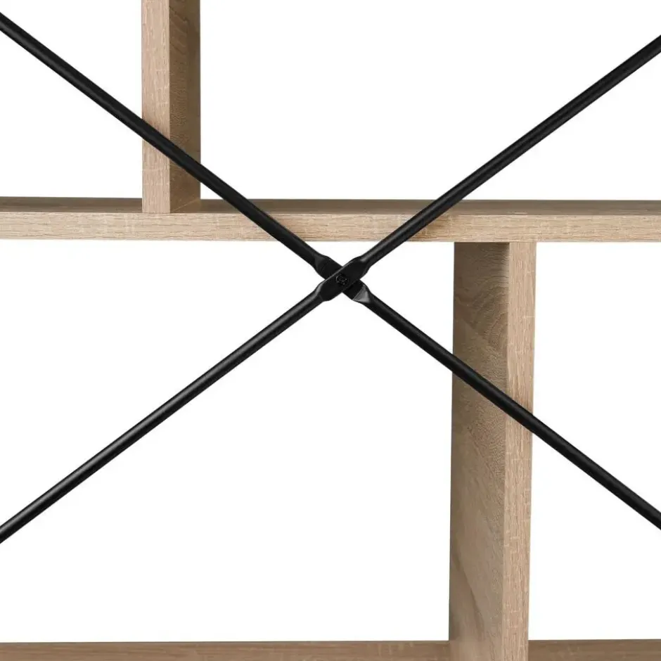 tectake Wandkast Charleston 75.5x30x155cm, Industrieel Licht Hout, Eiken Sonoma