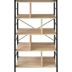 tectake Wandkast Charleston 75.5x30x155cm, Industrieel Licht Hout, Eiken Sonoma