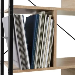 tectake Wandkast Charleston 75.5x30x155cm, Industrieel Licht Hout, Eiken Sonoma