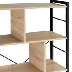 tectake Wandkast Charleston 75.5x30x155cm, Industrieel Licht Hout, Eiken Sonoma
