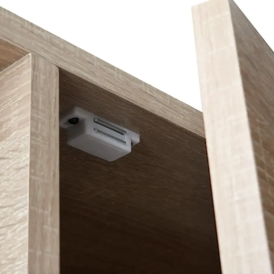 tectake Wandkast Doncaster 60x38x125cm, Industrieel Licht Hout, Eiken Sonoma