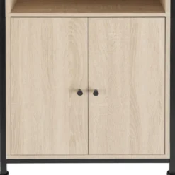 tectake Wandkast Doncaster 60x38x125cm, Industrieel Licht Hout, Eiken Sonoma