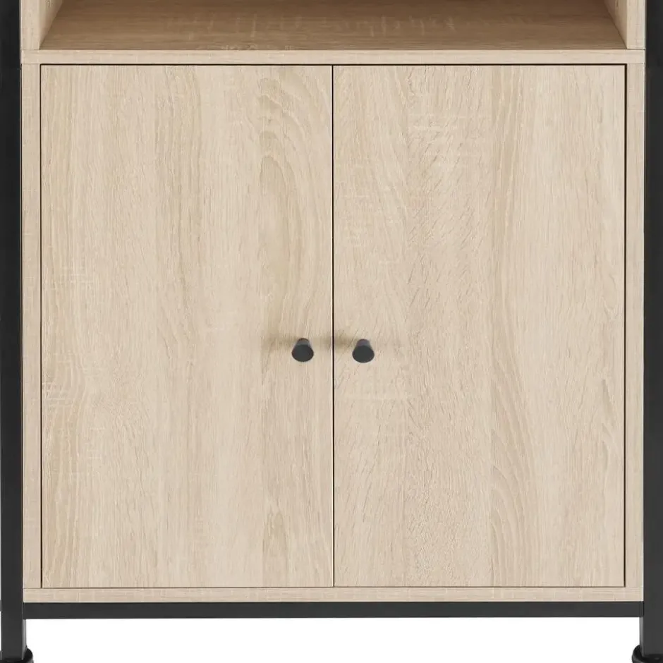 tectake Wandkast Doncaster 60x38x125cm, Industrieel Licht Hout, Eiken Sonoma