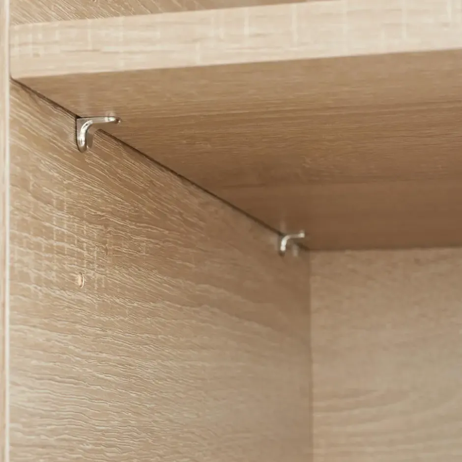 tectake Wandkast Doncaster 60x38x125cm, Industrieel Licht Hout, Eiken Sonoma