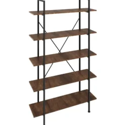 tectake Wandkast Glasgow 106 x 34,5 x 179,5cm, Industrieel Hout Donker, Rustiek