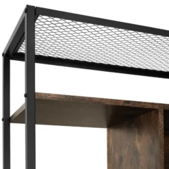 tectake Wandkast Hastings 75x31x170,5cm, Industrieel Hout Donker, Rustiek