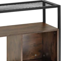 tectake Wandkast Hastings 75x31x170,5cm, Industrieel Hout Donker, Rustiek