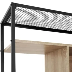 tectake Wandkast Hastings 75x31x170,5cm, Industrieel Licht Hout, Eiken Sonoma