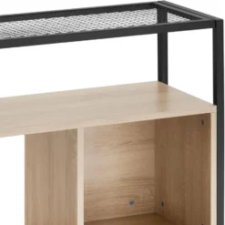 tectake Wandkast Hastings 75x31x170,5cm, Industrieel Licht Hout, Eiken Sonoma