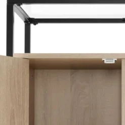 tectake Wandkastje Conventry 70x38x80,5cm, Industrieel Licht Hout, Eiken Sonoma
