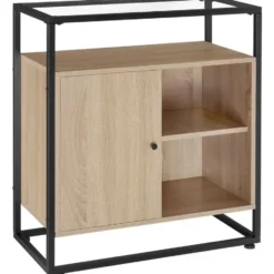 tectake Wandkastje Conventry 70x38x80,5cm, Industrieel Licht Hout, Eiken Sonoma