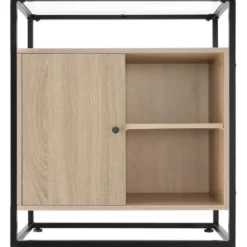 tectake Wandkastje Conventry 70x38x80,5cm, Industrieel Licht Hout, Eiken Sonoma