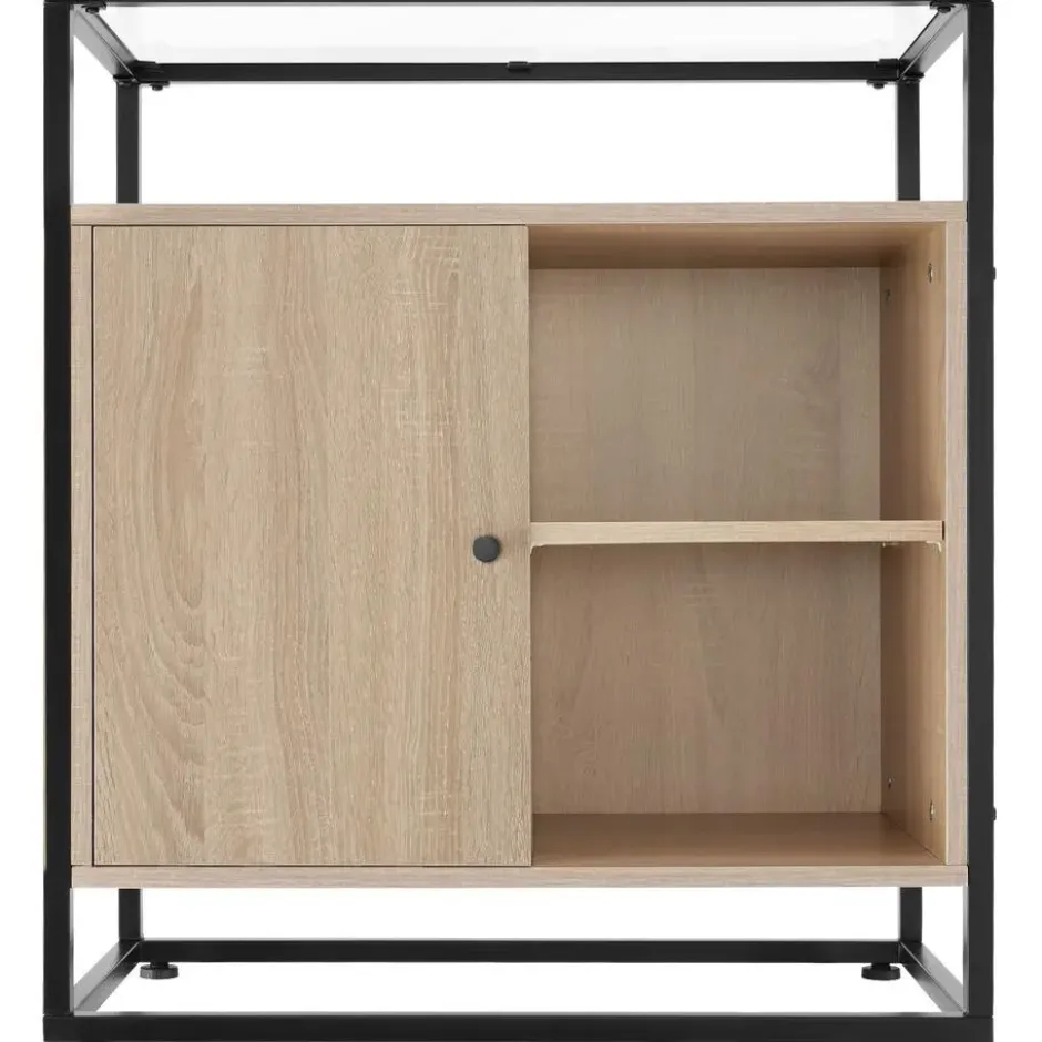 tectake Wandkastje Conventry 70x38x80,5cm, Industrieel Licht Hout, Eiken Sonoma