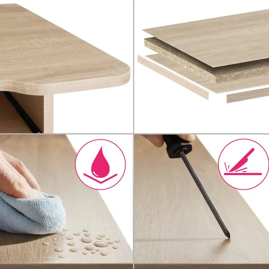 tectake Wandkast 71x32x82cm, Industrieel Licht Hout, Eiken Sonoma