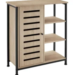 tectake Wandkast 71x32x82cm, Industrieel Licht Hout, Eiken Sonoma