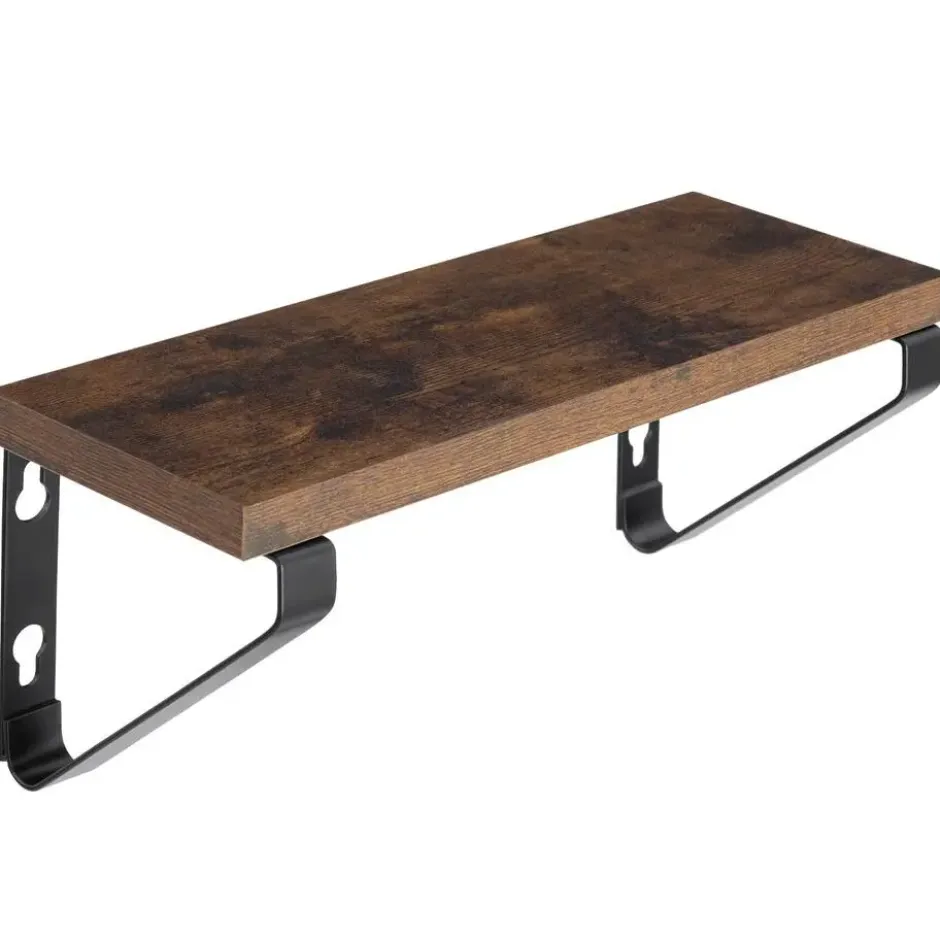 tectake 3 wandplanken Cowell, Industrieel Hout Donker, Rustiek