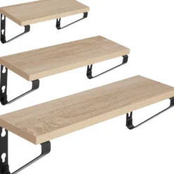 tectake 3 wandplanken Cowell, Industrieel Licht Hout, Eiken Sonoma
