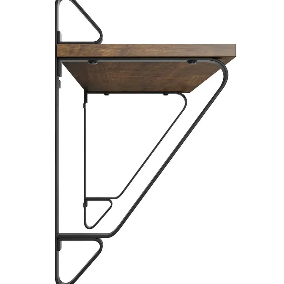 tectake 2 wandplanken Irvine, Industrieel Hout Donker, Rustiek