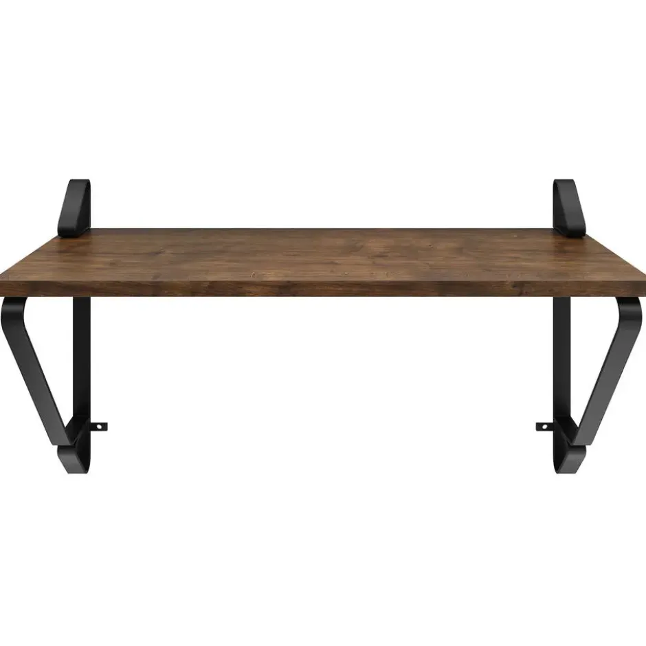 tectake 2 wandplanken Irvine, Industrieel Hout Donker, Rustiek
