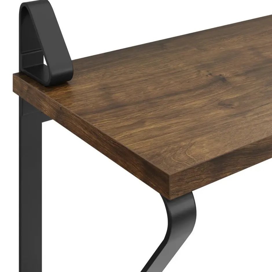 tectake 2 wandplanken Irvine, Industrieel Hout Donker, Rustiek