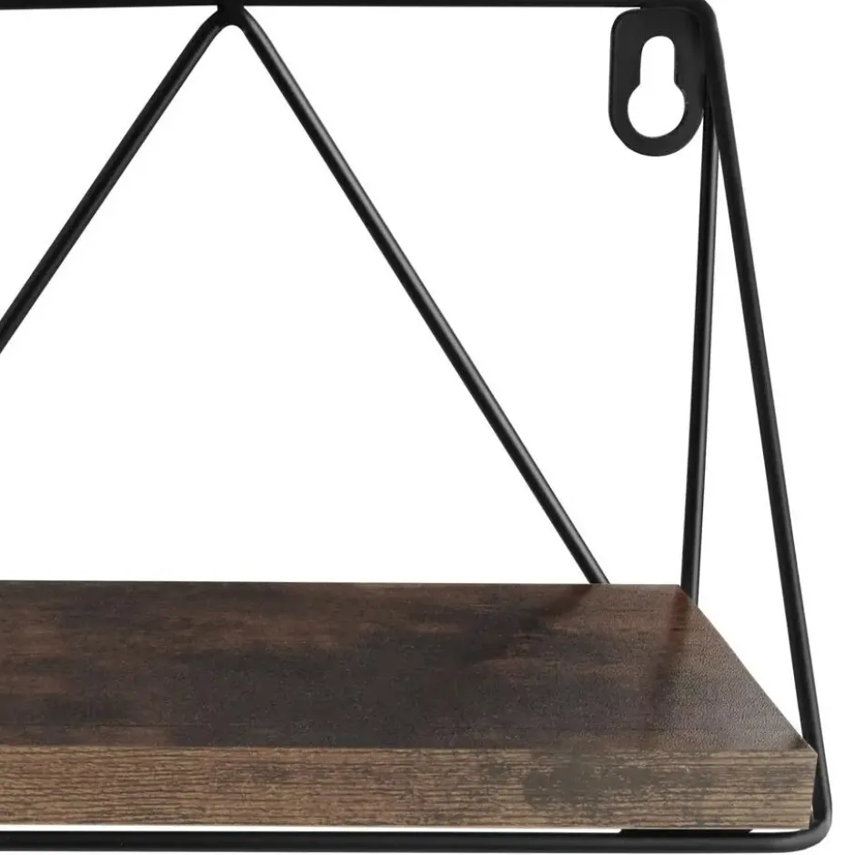 tectake 2 wandplanken Rockport, Industrieel Hout Donker, Rustiek