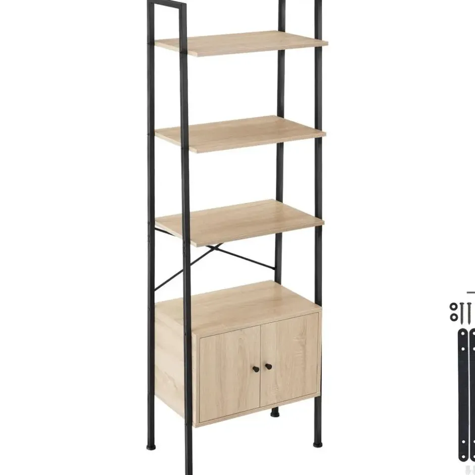 tectake Wandrek Brentwood 57,5x34x173cm, Industrieel Licht Hout, Eiken Sonoma