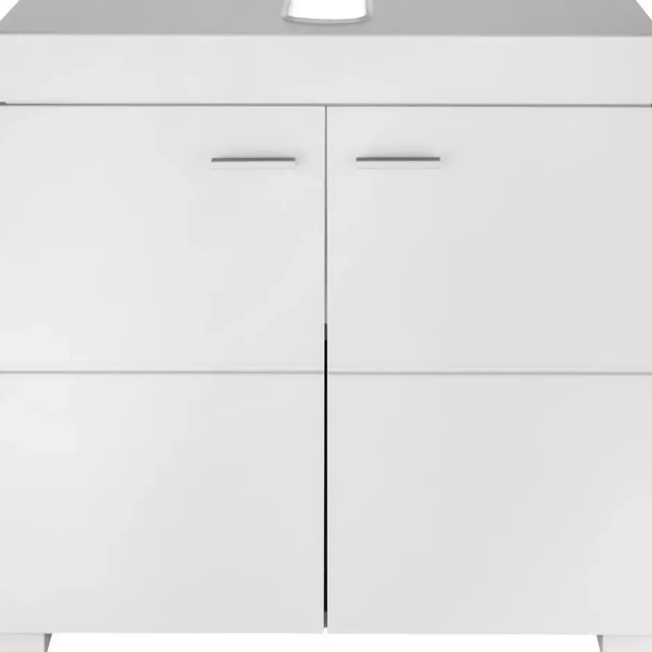 tectake Wastafelonderkast Idris, 2 vakken, draagkracht 35 kg, Wit