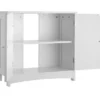 tectake Wastafelonderkast Jasper, 2 vakken, draagkracht 35 kg, Wit