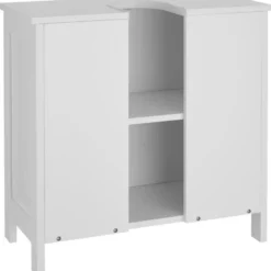 tectake Wastafelonderkast Jasper, 2 vakken, draagkracht 35 kg, Wit