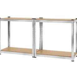tectake Werkplaatsrek, Zilver