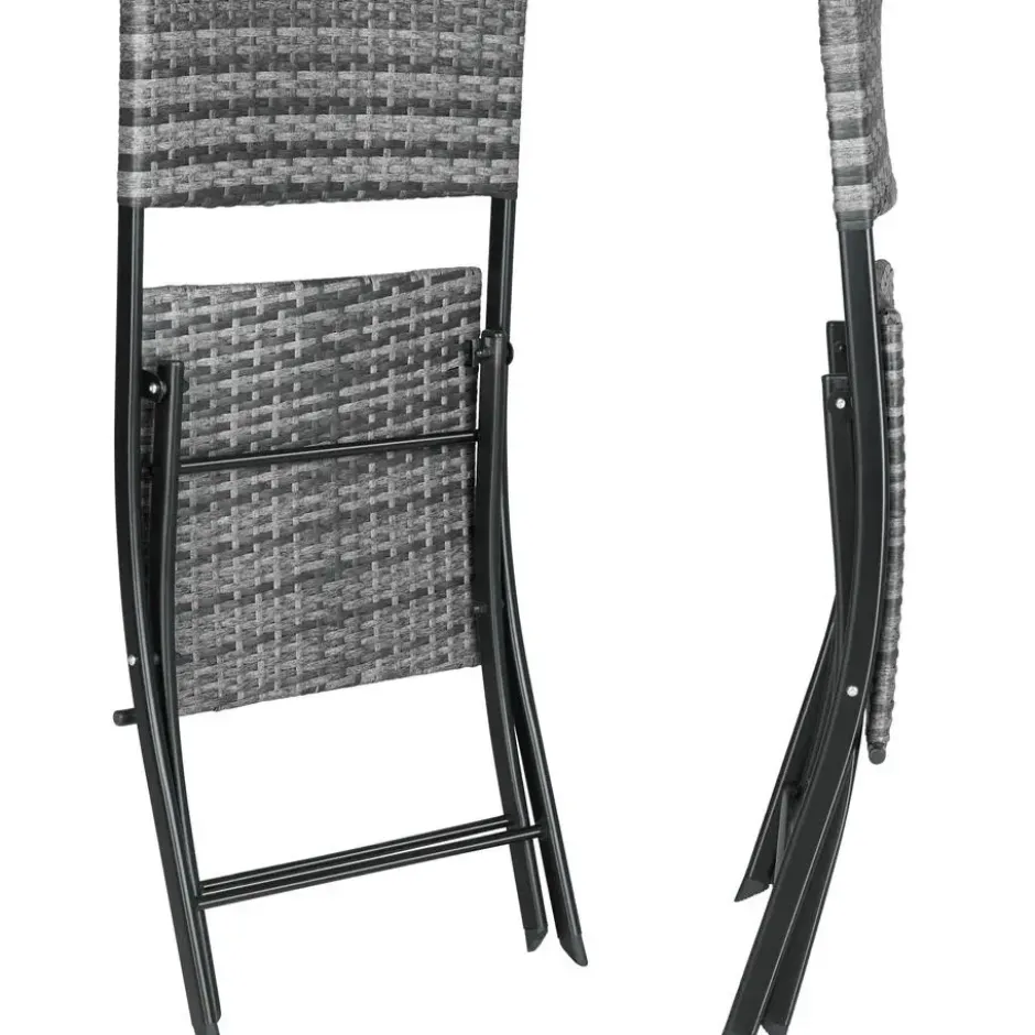 tectake Wicker balkonset Trevi, Grijs