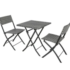 tectake Wicker balkonset Trevi, Grijs