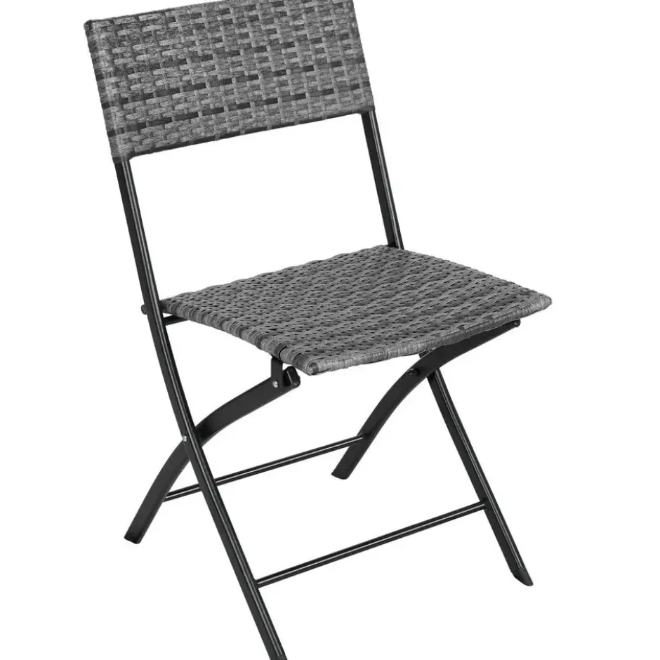 tectake Wicker balkonset Trevi, Grijs