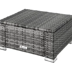 tectake Wicker hocker, Grijs
