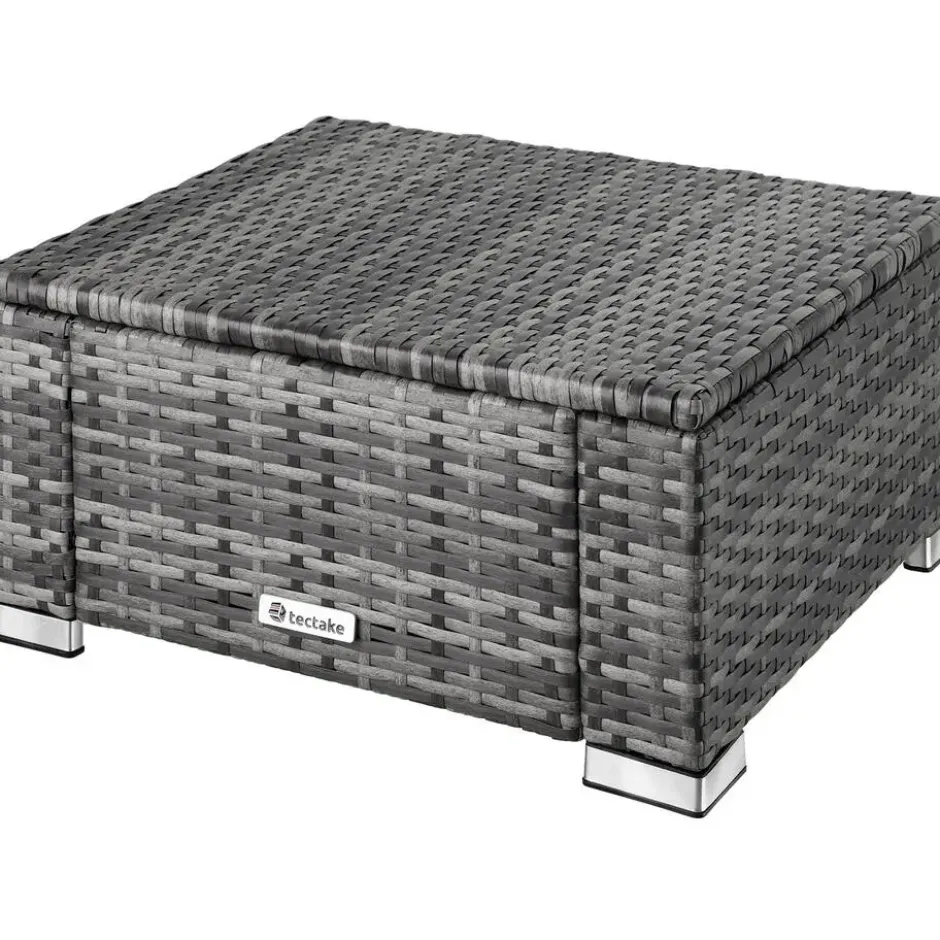 tectake Wicker hocker, Grijs