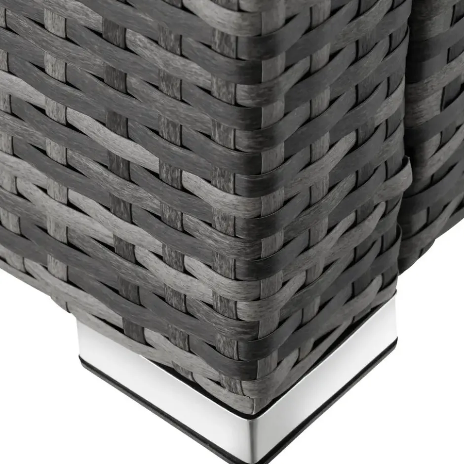 tectake Wicker hocker, Grijs