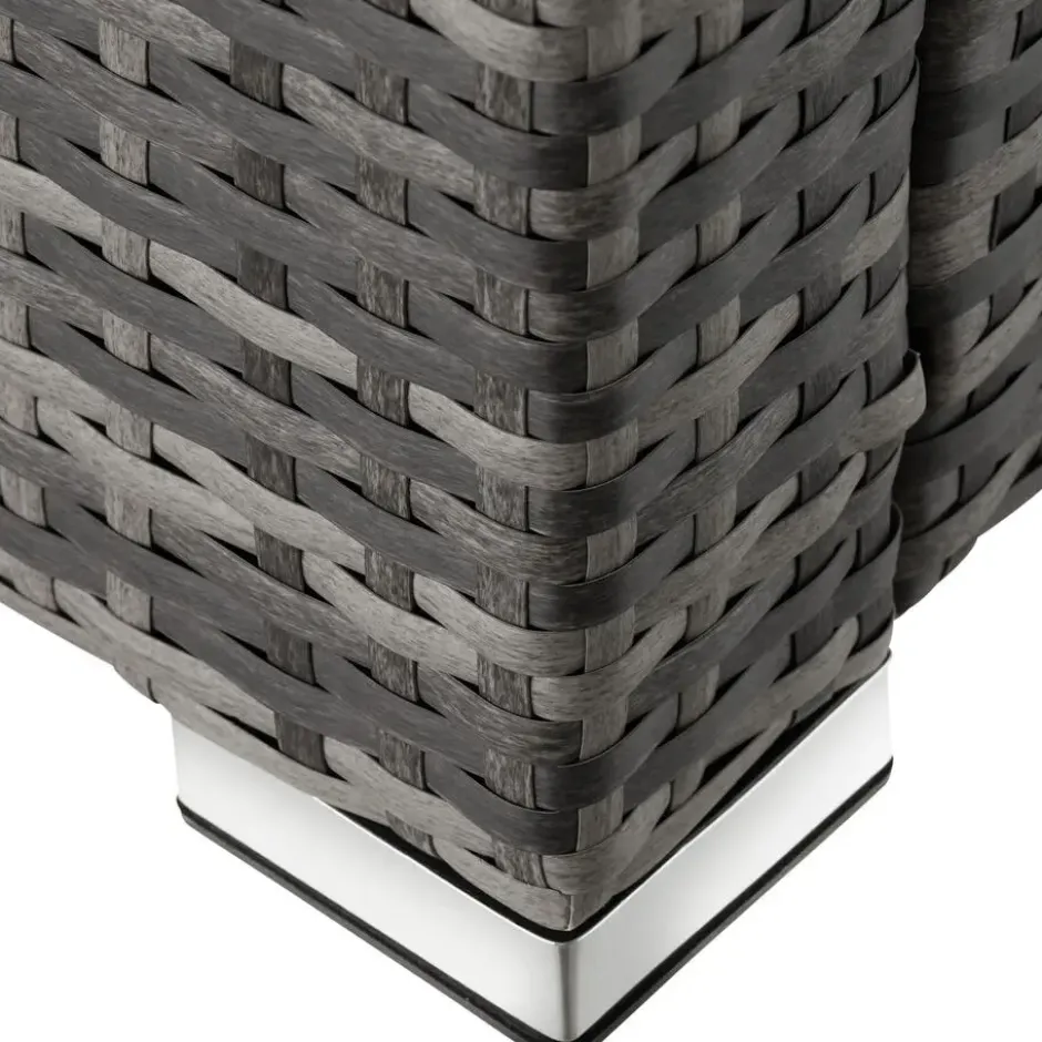 tectake Wicker hocker, Grijs