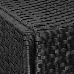 tectake Wicker ligbed met wielen, Zwart/Beige
