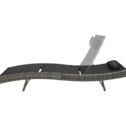 tectake Wicker ligbed Moana, Grijsgevlekt