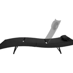 tectake Wicker ligbed Moana, Zwart