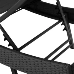 tectake Wicker ligbed Moana, Zwart
